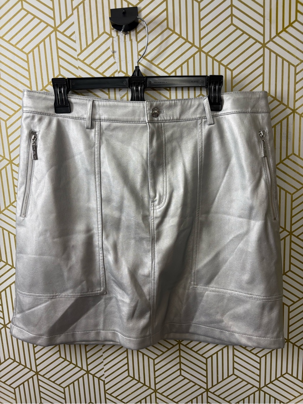 Marc New York Metallic Silver Mini Skirt size 16